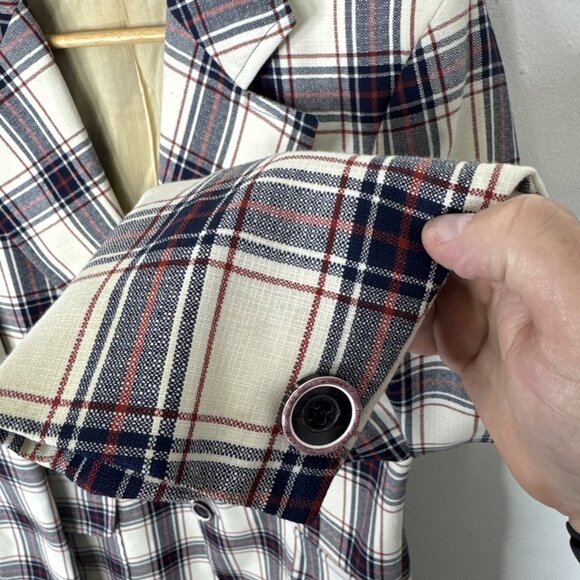 VTG 70s Plaid Sport Coat Men’s 40 Blazer Jacket WKRP Herb Style Wool Blend - Picture 2 of 9